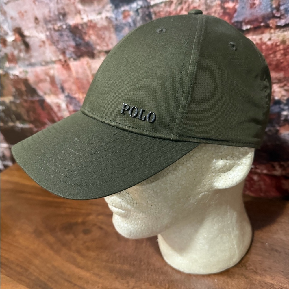PREOWNED Polo by Ralph Lauren Olive Cap Metal logo